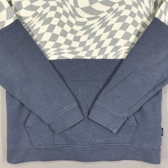 Univibe Hoodie Boy's Large Blue Check Colorblock Pullover Sweatshirt Long Sleeve - Picture 6 of 14